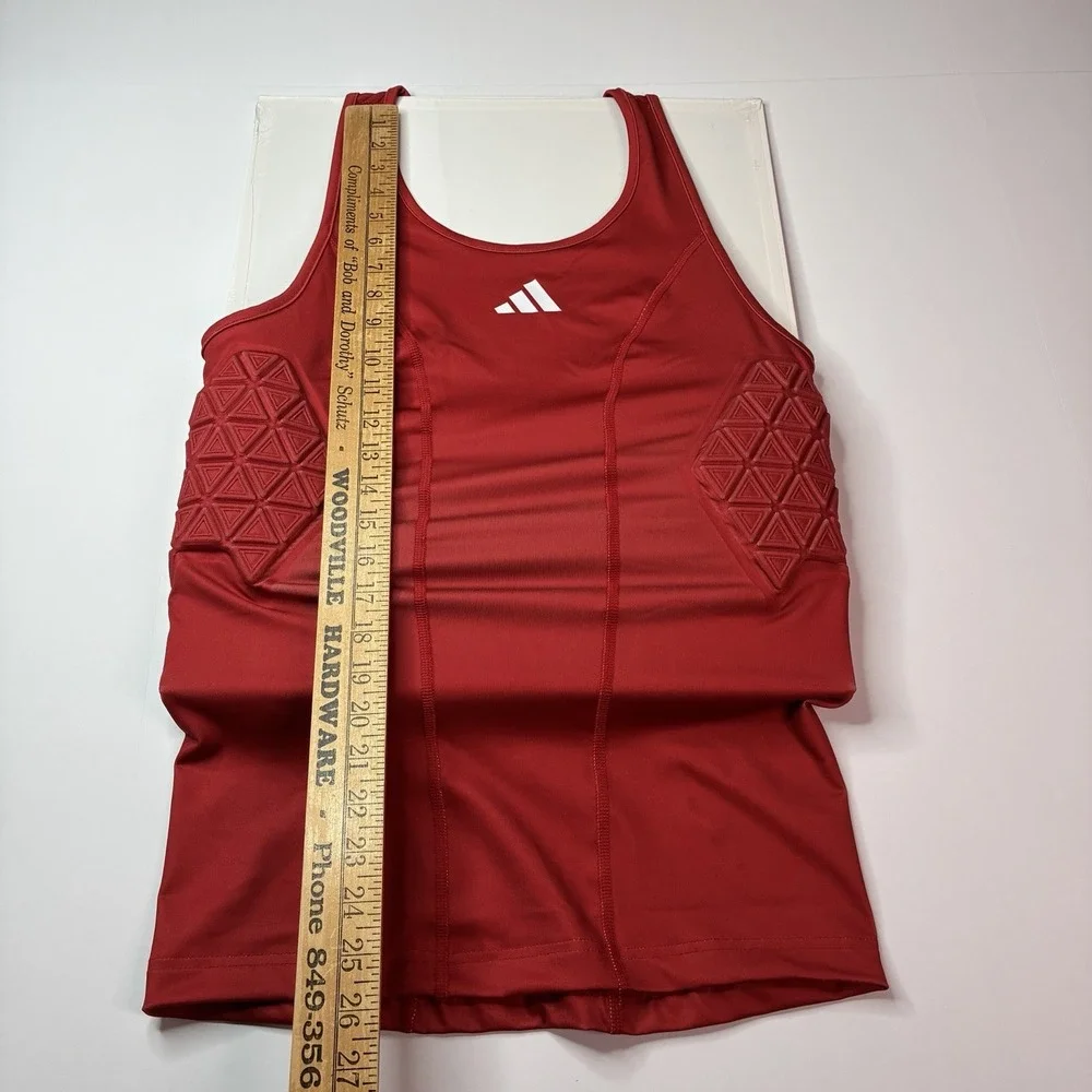Adidas Aeroready Padded Basketball Compression Top Red Men's Size LT IQ0881